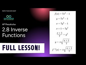 AP Precalculus 2.8 Inverse Functions FULL LESSON and NOTES