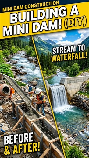 From River Stream to Mini Waterfall! 🌊 Mini Dam Construction