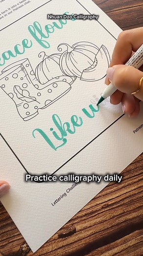6.8K views · 39 reactions | Relax & Lettering Quote with me #53/100! Worksheets on my Patreon #nhuandaocalligraphy #lettering | Nhuan Dao Calligraphy 101 | Facebook