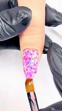 Encapsulating raw glitter in hard gel 💅 #nailart #hardgel #beginnernailtech #glitternails