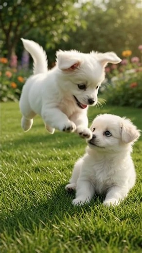 Two Fluffy White Puppies Playing Together! 🐶❤️ | Cutest Puppy Video Ever