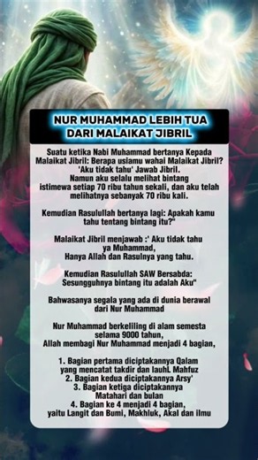 Nur Muhammad Lebih Tua Dari Malaikat jibril.....???!!!! #quotes #short #kisahislami