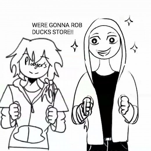 angry boy Pedro and his friends/ were going to ROB the ducks store!!!!
