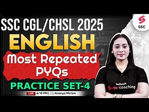 SSC CGL 2025 | SSC CGL English Previous Year Paper | Set-4 | SSC CGL Classes 2025 | By Ananya Ma'am