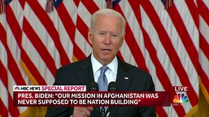 "I'm now the fourth American president to preside over the war in Afghanistan...I will not pass this responsibility onto a fifth," President Biden says, adding he won't shrink from his share of responsibility, "the buck stops with me.” | NBC News