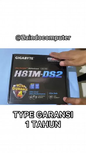 MOTHERBOARD GIGABYTE GA-H81M-DS2 SOCKET 1150 NON HDMI DDR3 CPU : Support for Intel Core i7 processors/Intel Core i5 processors/Intel Core i3 processors/Intel Pentium processors/Intel Celeron processors in the LGA1150 Memory : 2 x 1.5V DDR3 DIMM sockets supporting up to 16 GB of system memory Dual channel memory architecture I/O Ports: Internal I/O Connectors 1 x 24-pin ATX main power connector 1 x 4-pin ATX 12V power connector 2 x SATA 6Gb/s connectors 2 x SATA 3Gb/s connectors 1 x CPU fan heade