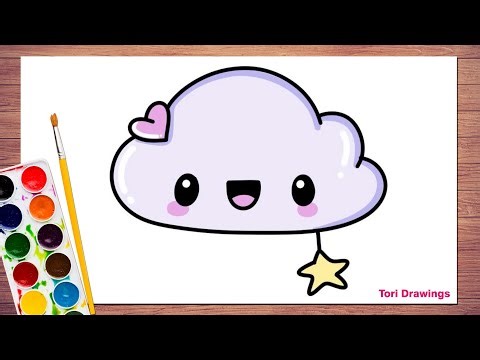Draw This Adorable Cloud | How to Draw Kawaii Cloud with Star | Turn a Simple Shape into Cute Cloud