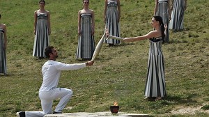 Olympic torch lit in Olympia