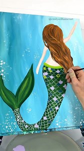 1.1M views · 11K reactions | Beginner mermaid painting idea! 隆‍♀️ #tutorials #acrylicpainting #mermaid #beginner #paintingideas | Emily Seilhamer Art | Facebook