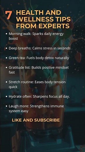 HEALTH AND WELLNESS TIPS FROM EXPERTS