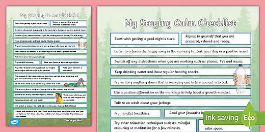 SATs Staying Calm Checklist
