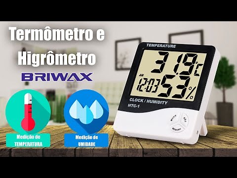 Termômetro e Higrômetro Digital Medidor Temperatura Umidade Relógio Alarme BRIWAX HY-5930