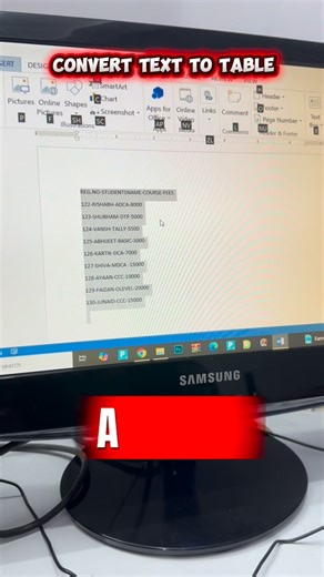 Sameer Sir | Koi bhi text table m convert kro #excel #a1computer #trending #viral #computer | Instagram