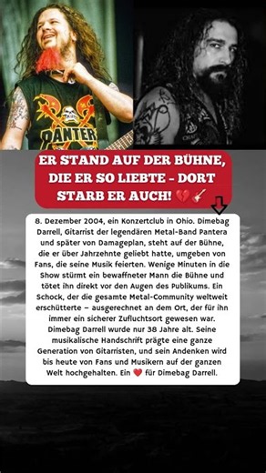 DIMEBAG DARRELL: MITTEN IM KONZERT ENDETE SEIN LEBEN! 😢