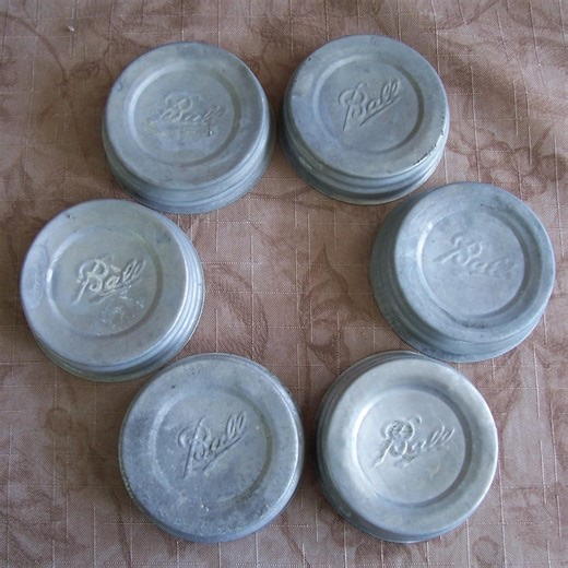 Vintage Ball Jar Lids (set of 6) – Milk Glass Liners, Standard Size. Set EEE. T124. - Etsy