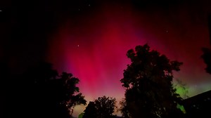 Vibrant aurora illuminates sky in upstate New York