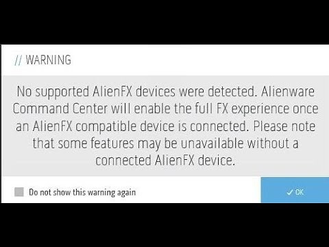 📢 No supported AlienFX devices were detected - for WINDOWS 10 ONLY