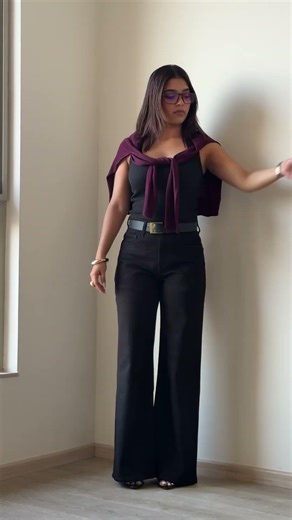 Black Wide Leg High Rise Jeans