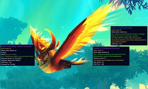 Cinder of Companionship and Feather of the Blazing Somnowl Confirmed Rewards from Mythic Fyrakk