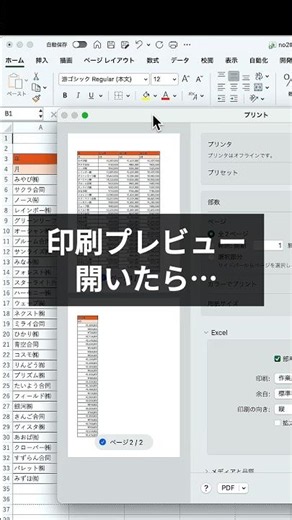 印刷プレビュー開いたら…