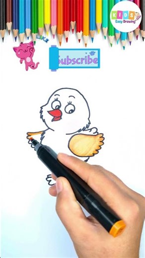 How to draw a chick step by step easy drawing for kids| magic finger art | #short #youtubeshort