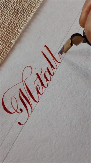 112K views · 2.1K reactions | Soothing copperplate calligraphy 'Metallic' #calligraphy #artist #Copperplate #shortsreels #trendingshorts #lettering | Babu Calligraphy | Facebook