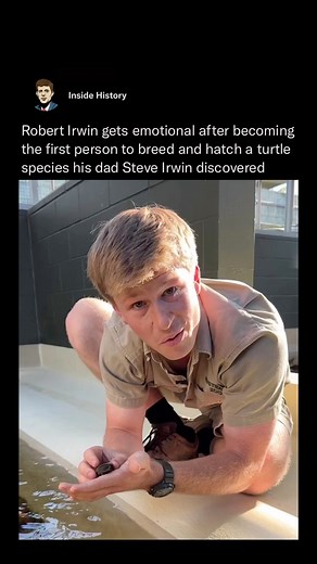 Inside History on Instagram: "Robert Irwin, the 19-year-old son of late wildlife expert Steve Irwin, announced that a turtle had hatched at the Australia Zoo — and it carries a very special connection to his dad ♥️ Irwin’s turtle is native to Australia and was first discovered by Steve, and his father Bob Irwin, during a crocodile-catching trip on the Burdekin River in 1990. Like our content? Follow  @insidehistory (Via: @robertirwinphotography)"