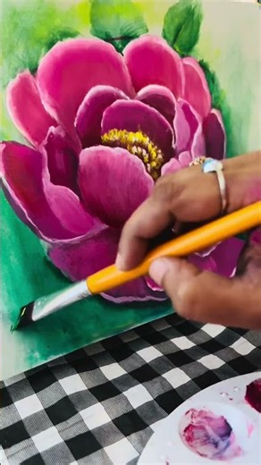 Peony flower | acrylic painting