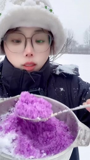 Delicious Shaved Ice and Ice Cubes in the Snow