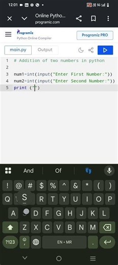 Addition of Two Numbers in Python |#pythonprogramming #addition #additioninpython