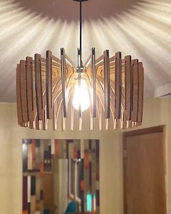 Wood Pendant Light | Mid Century Modern | Handmade Lamp | Ceiling Lamp | Chandelier Lighting | Industrial Lamp | Wood Lampshade | Lamp Shade - Etsy