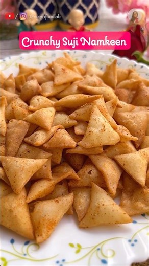 Crunchy Suji Namkeen for Diwali 🪔 | Festival Snack Recipe #shorts #diwali #trending #shorts #snacks