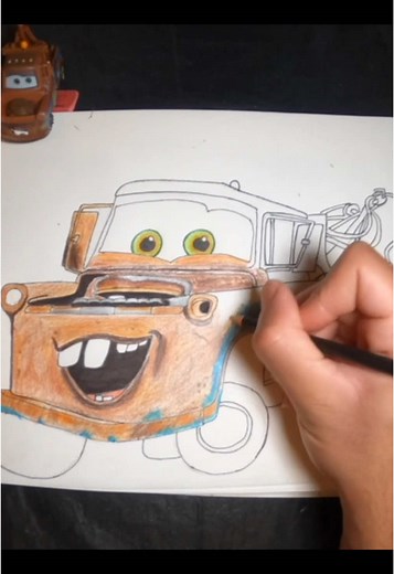 A fun sketch of Tow Mater from the Cars movie. It was challenging trying to combine multiple colors to get the rusted look but I think it came out good!!✍️🙏@Pixar @Walt Disney Animation Studios #pixar #disney #artist #art #pixarcars #animation #sketch #towmater