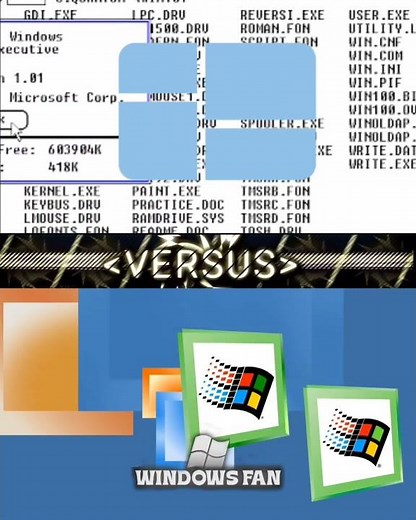 Windows 1.0 versus Windows Me (Joke Edit 😭) #windows #microsoft #edit #joke