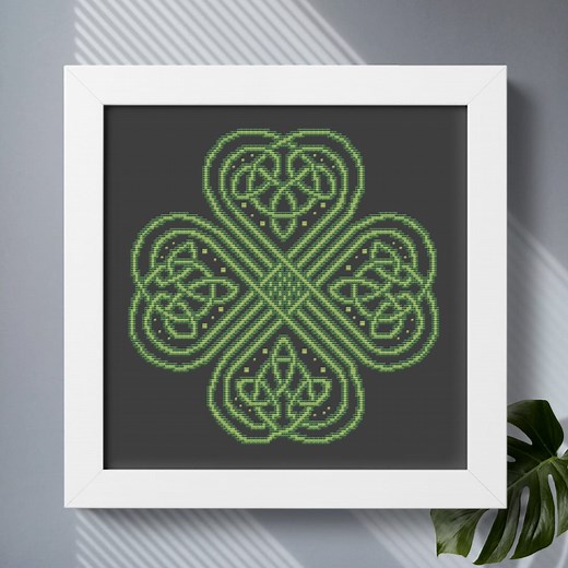 Celtic Clover Cross Stitch Pattern PDF Download, Celtic Knot Cross Stitch, St Patrick's Day, Shamrock Cross Stitch, Irish Easy Cross Stitch - Etsy