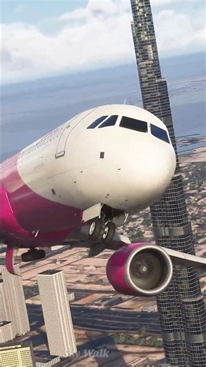 Peach Aviation A321LR: Approach to Dubai Airport via the Burj Khalifa