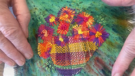 10K views · 123 reactions | Inspiration Monday - a vase of flowers- working process | The Thread Studio | Facebook