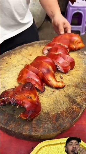 The roasted suckling pig looks delicious.