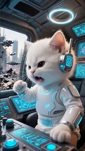 White Cat Baby's Revenge Plan😡 #aicatvideo #meow #future