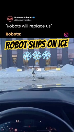 Robot slips ice #robot #ice #wow