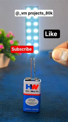 9v battery 🔋& cob led project | 7th class science project#dcmotor #shortvideo #video #experiment