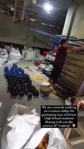 1.5K views | Warping is one of the first steps in the process of weaving which involves combining thread/yarns from different cones together to form a sheet. This process is preparing the yarn for weaving. This sablay is woven in Kalinga by our partner weavers. Thank you for always promoting and supporting local with Balik Batik! | Balik Batik | Facebook