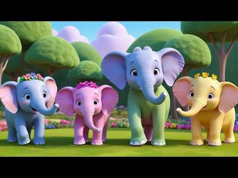 Five Little Toy Elephants Trumpet Trumpet | Animal Sounds & Counting Song