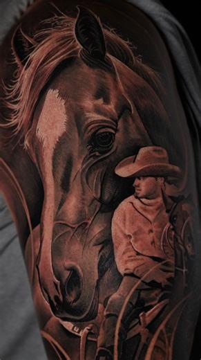 Tatu Baby Tattoo Artist | Tampa and Miami Florida on Instagram: "Horse Tattoo Tampa Tattoos 2 0 2 6 Email: Tatubabytattoo@gmail.com WWW.TATUBABYART.COM Done with: @fusion_ink @fytsuppliesusa_ @balmtattoousa_official @fkirons (Please spell check beware of fraud emails that look similar) #tampatattoos #TampaTattooArtist #HorseTattoo"