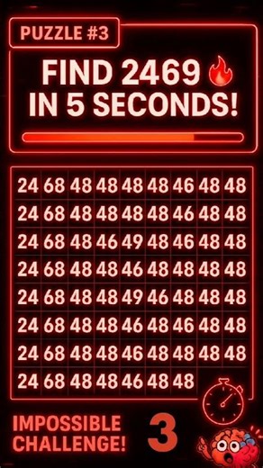 Only Geniuses Can Spot 2469 in 5 Seconds | Math Puzzle IQ Test