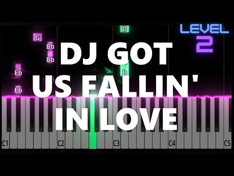DJ Got Us Fallin' In Love - Usher - EASY Piano Tutorial