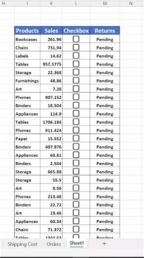 حوّل الـ Checkbox في Excel لنظام مرتجعات ذكي 🔥 #exceltips #excel #explore #اكسبلور #exceltricks