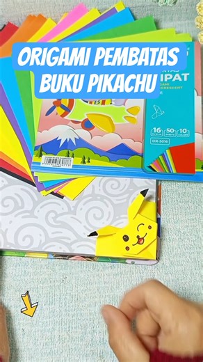 ORIGAMI PEMBATAS BUKU PIKACHU #mainanedukasi #hanabimba #origami #pikachu