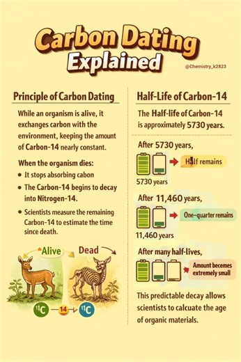 Carbon Dating in Chemistry – Detailed Explanation #chemistry #neet #education #carbon#explained