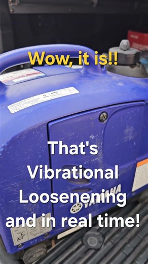 Vibrational Loosening: See a bolt on a generator access panel back off in real time.